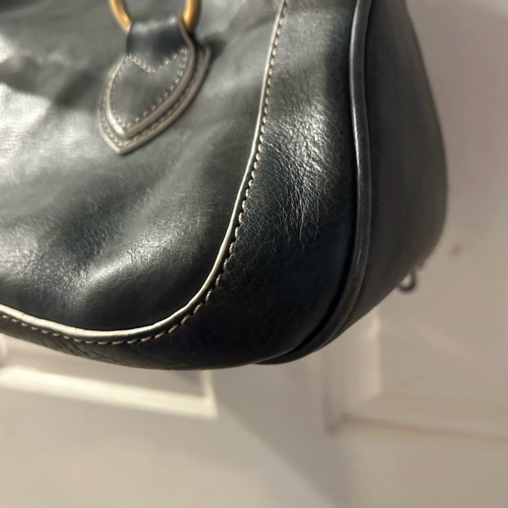 Dooney & Bourke Black Leather Shoulder Bag with Gold Hardware - Picture 7 of 9
